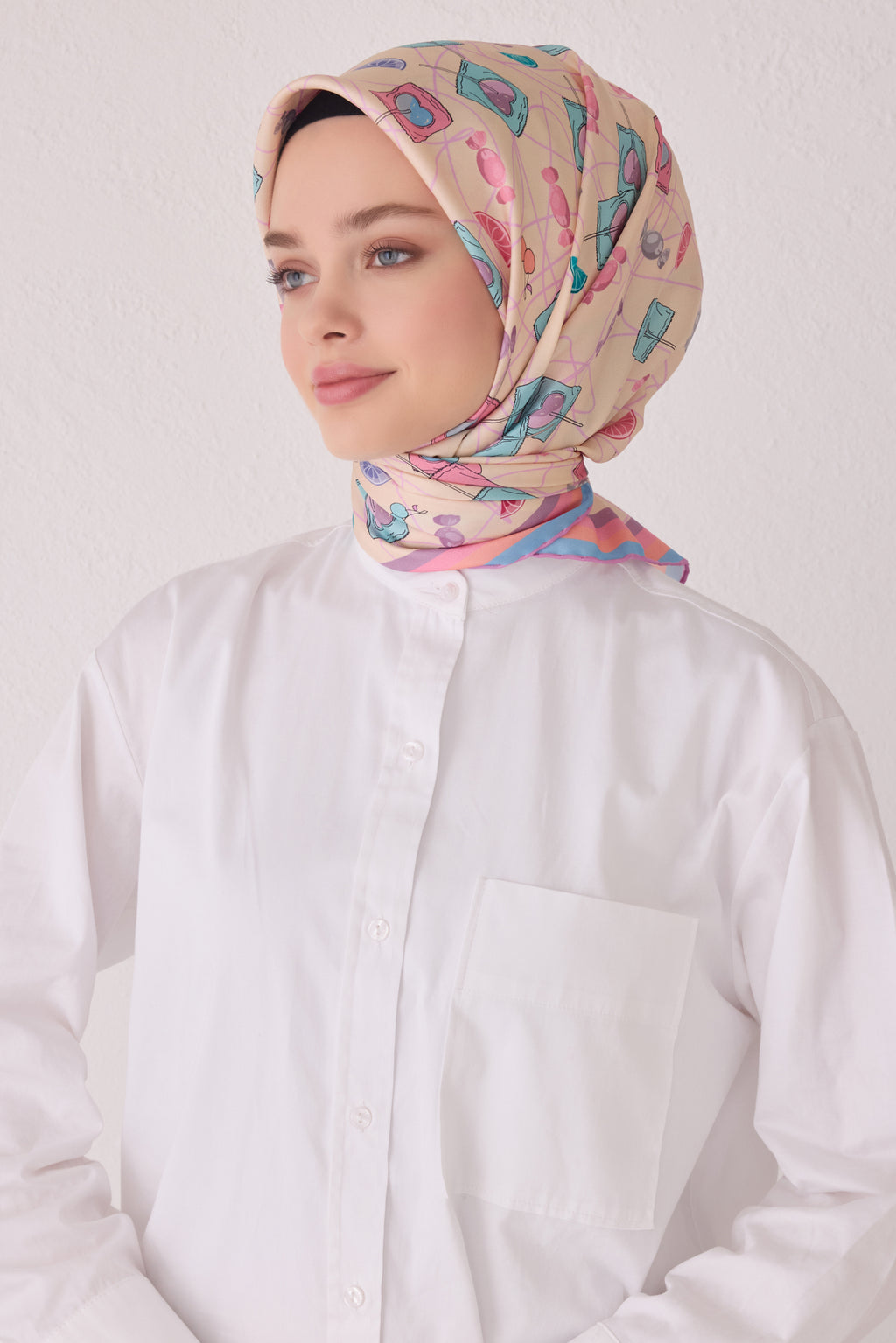 Belli 24 Kış İpek Eşarp-3 Gri