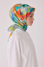 Belli 24 Kış İpek Eşarp-4 Yeşil