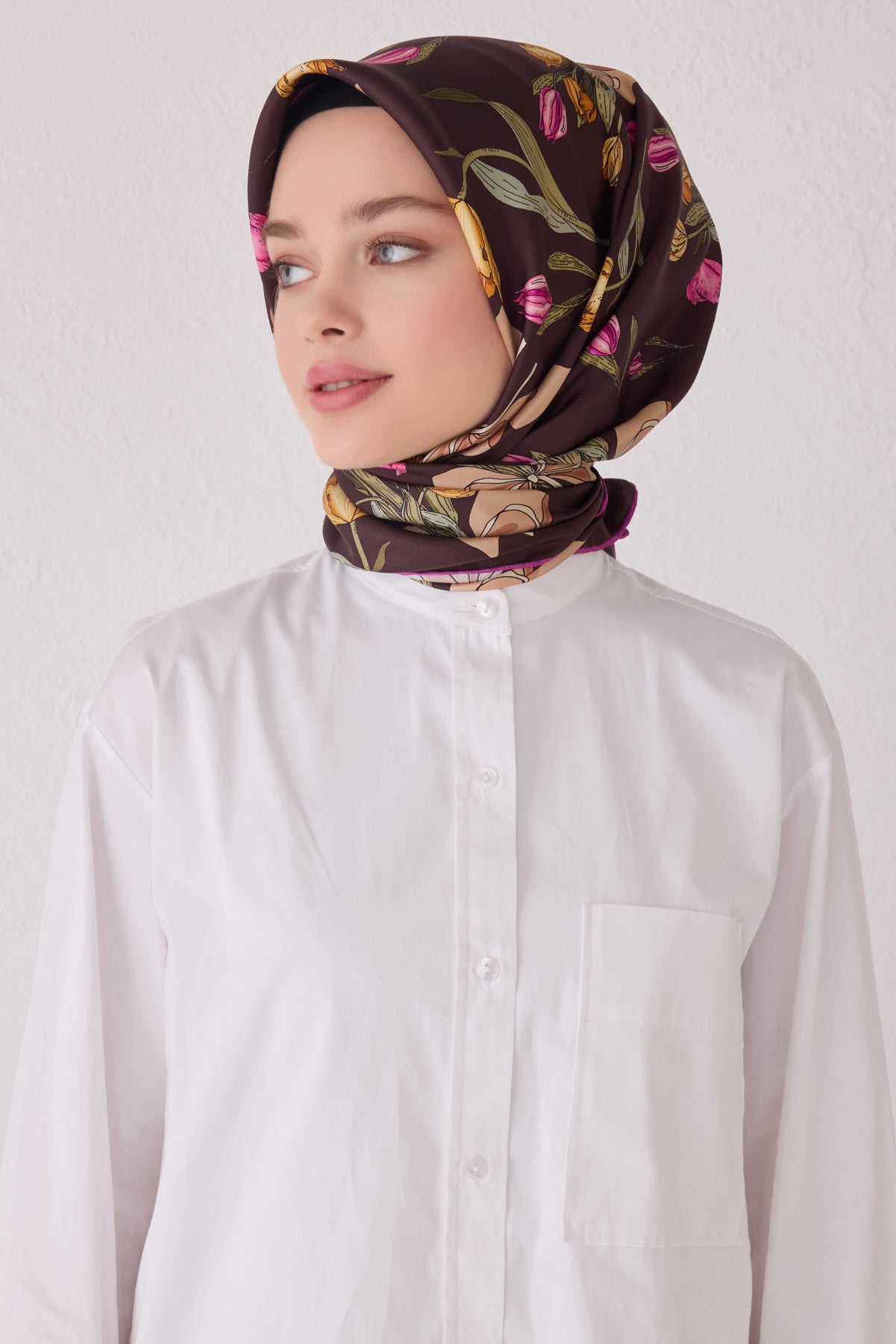 Belli 24 Kış İpek Eşarp-5 Acı Kahve