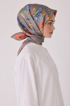 Belli 24 Kış İpek Eşarp-5 Gri