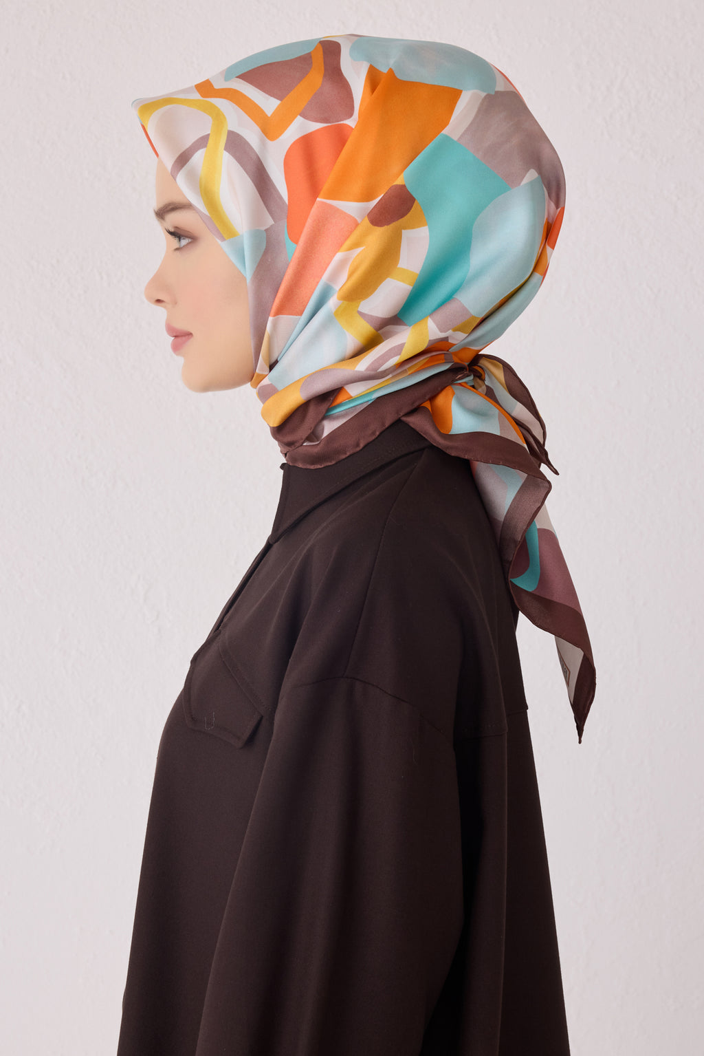 Belli 24 Kış İpek Eşarp-7 Kahve