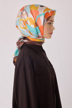 Belli 24 Kış İpek Eşarp-7 Kahve