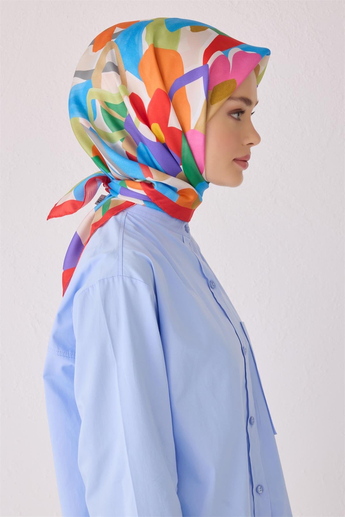 Belli 24 Kış İpek Eşarp-7 Kırmızı