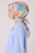 Belli 24 Kış İpek Eşarp-7 Krem