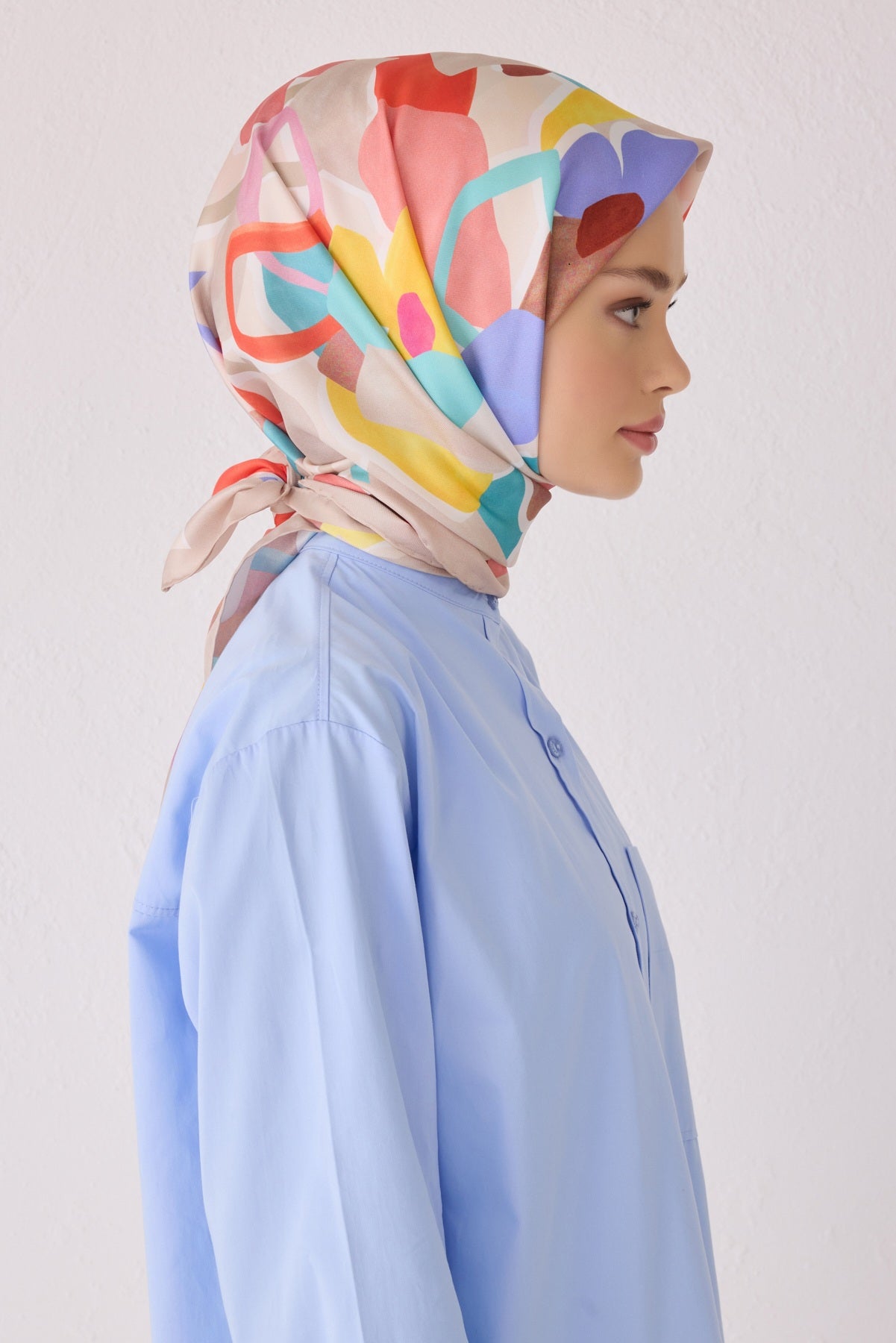 Belli 24 Kış İpek Eşarp-7 Krem