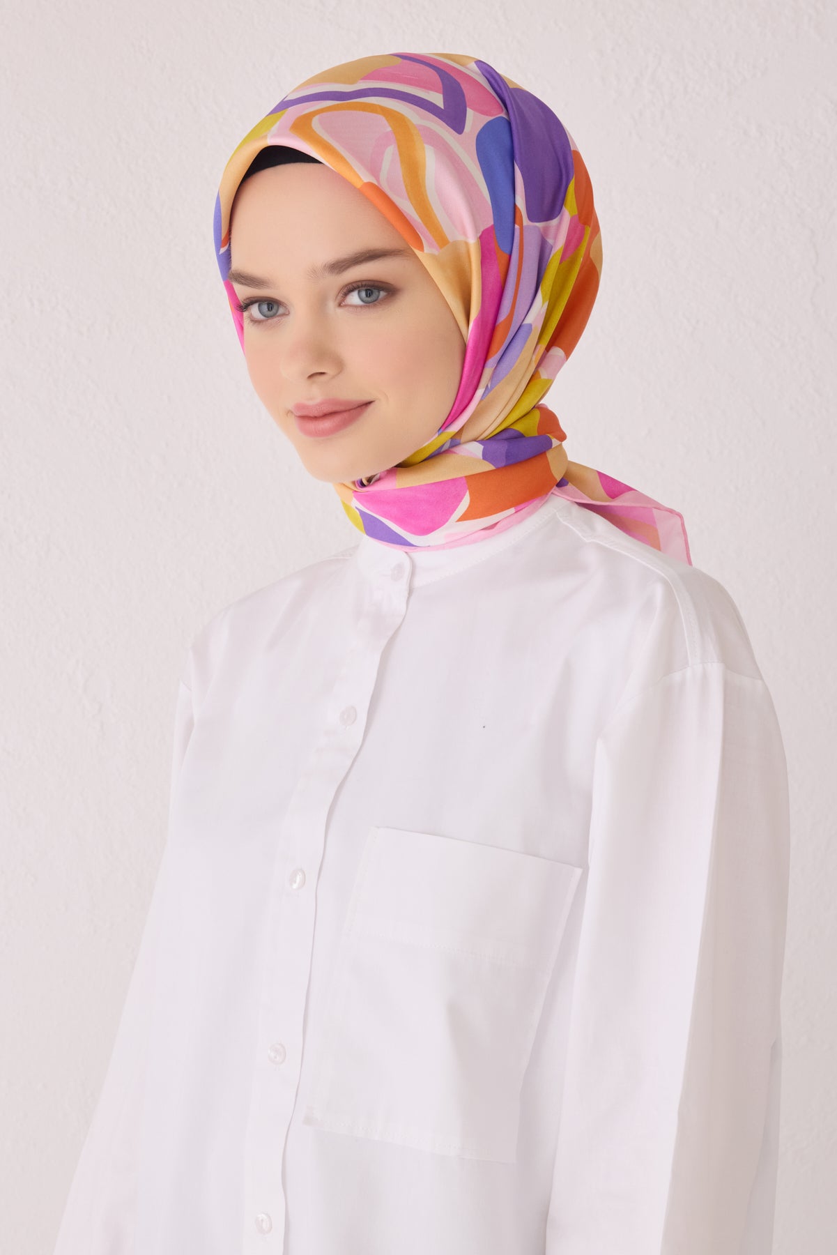 Belli 24 Kış İpek Eşarp-7 Pembe