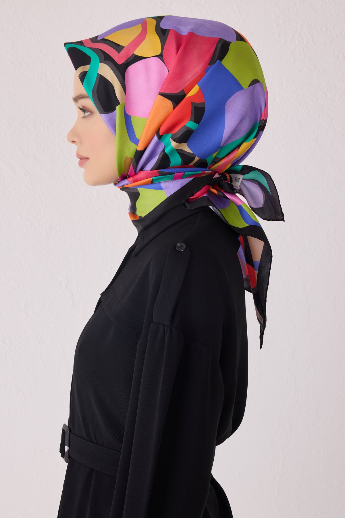 Belli 24 Kış İpek Eşarp-7 Siyah