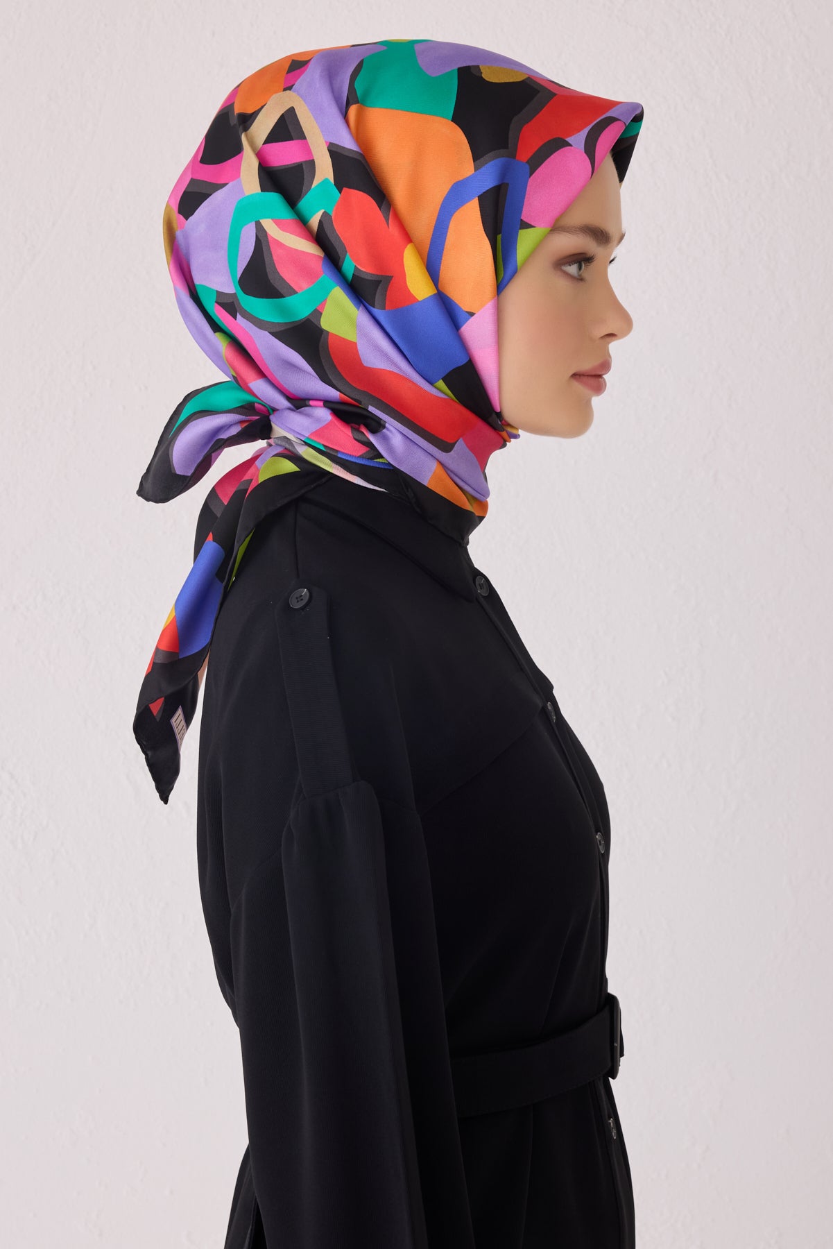 Belli 24 Kış İpek Eşarp-7 Siyah