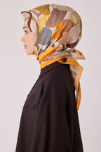 Belli 24 Kış İpek Eşarp-7 Turuncu