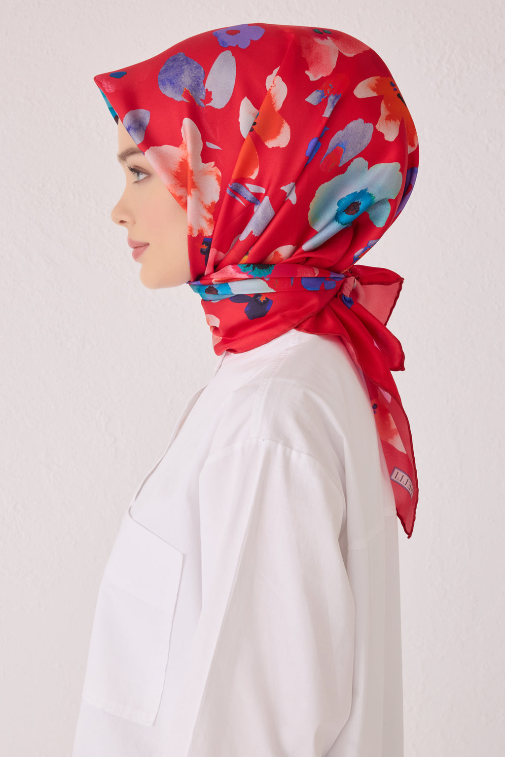 Belli 24 Kış İpek Eşarp-8 Kırmızı