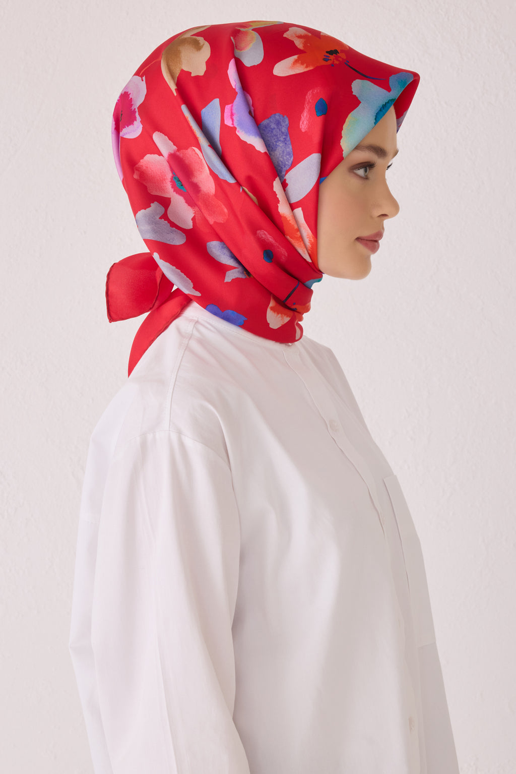 Belli 24 Kış İpek Eşarp-8 Kırmızı