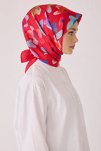 Belli 24 Kış İpek Eşarp-8 Kırmızı