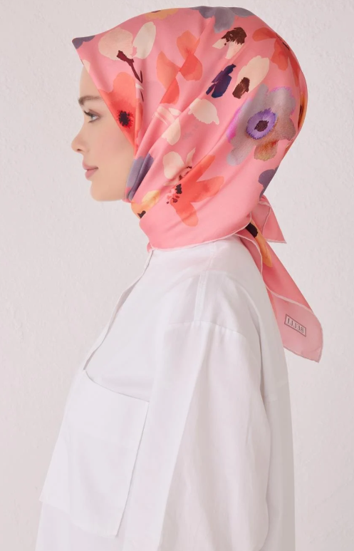Belli 24 Kış İpek Eşarp-8 Pembe