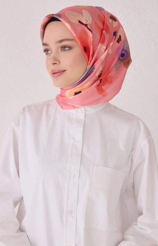 Belli 24 Kış İpek Eşarp-8 Pembe