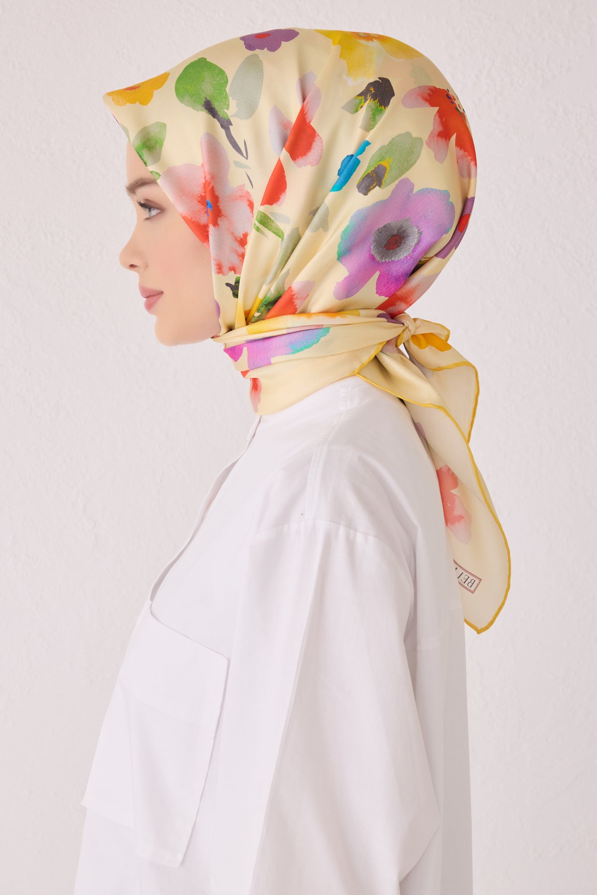 Belli 24 Kış İpek Eşarp-8 Sarı