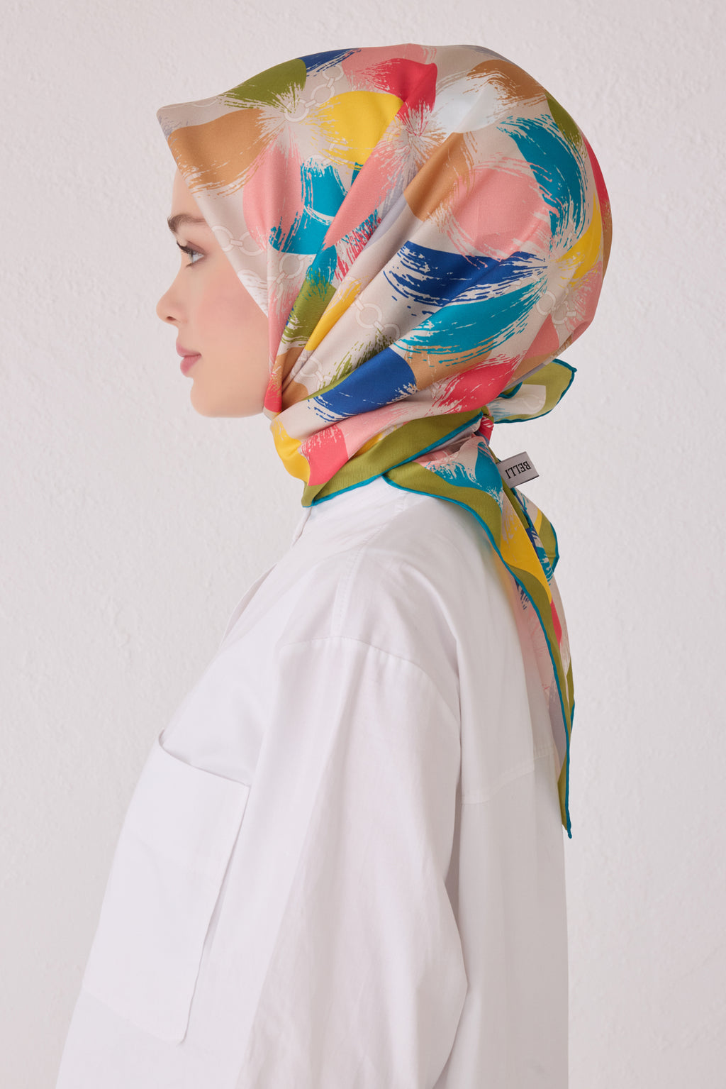 Belli 24 Kış İpek Eşarp-9 Turkuaz