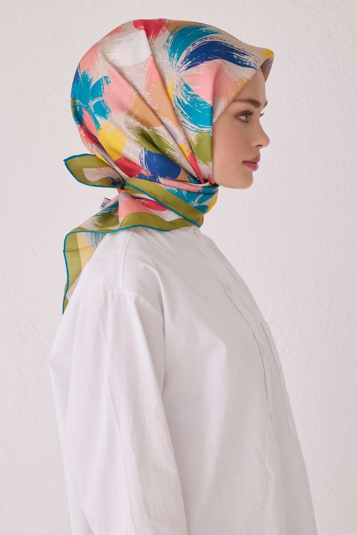 Belli 24 Kış İpek Eşarp-9 Turkuaz