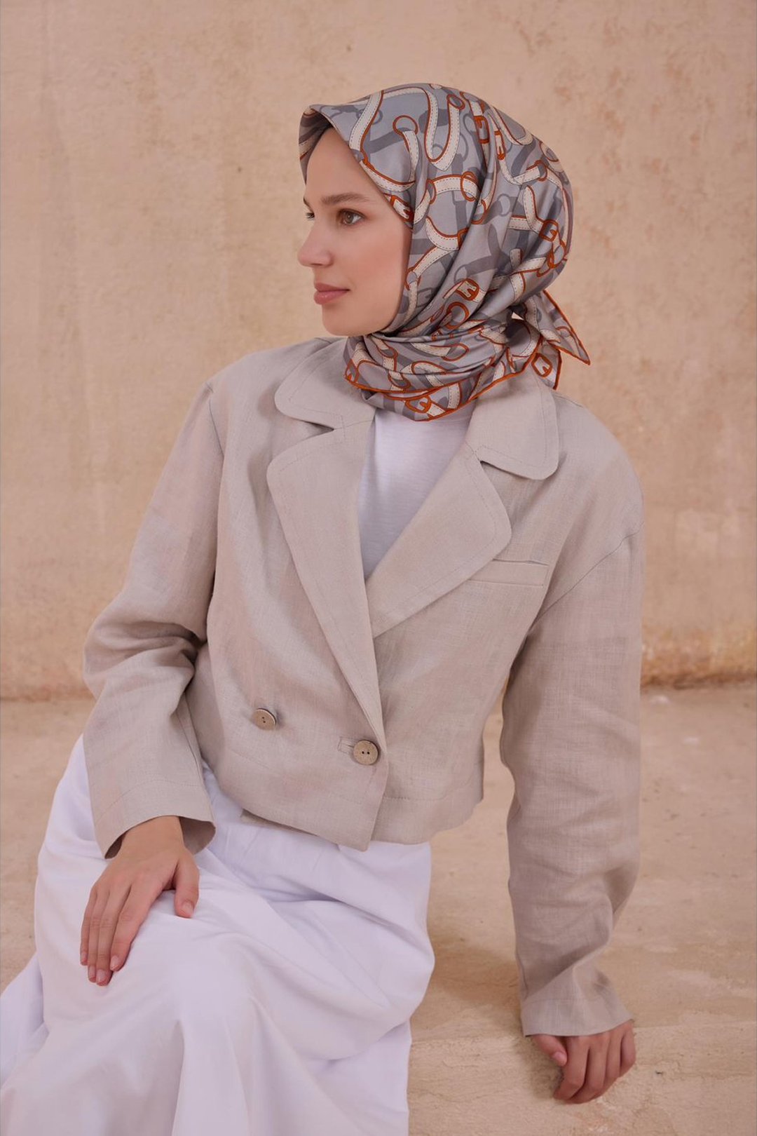 Specific 25 Summer Silk Scarf-1 Grey