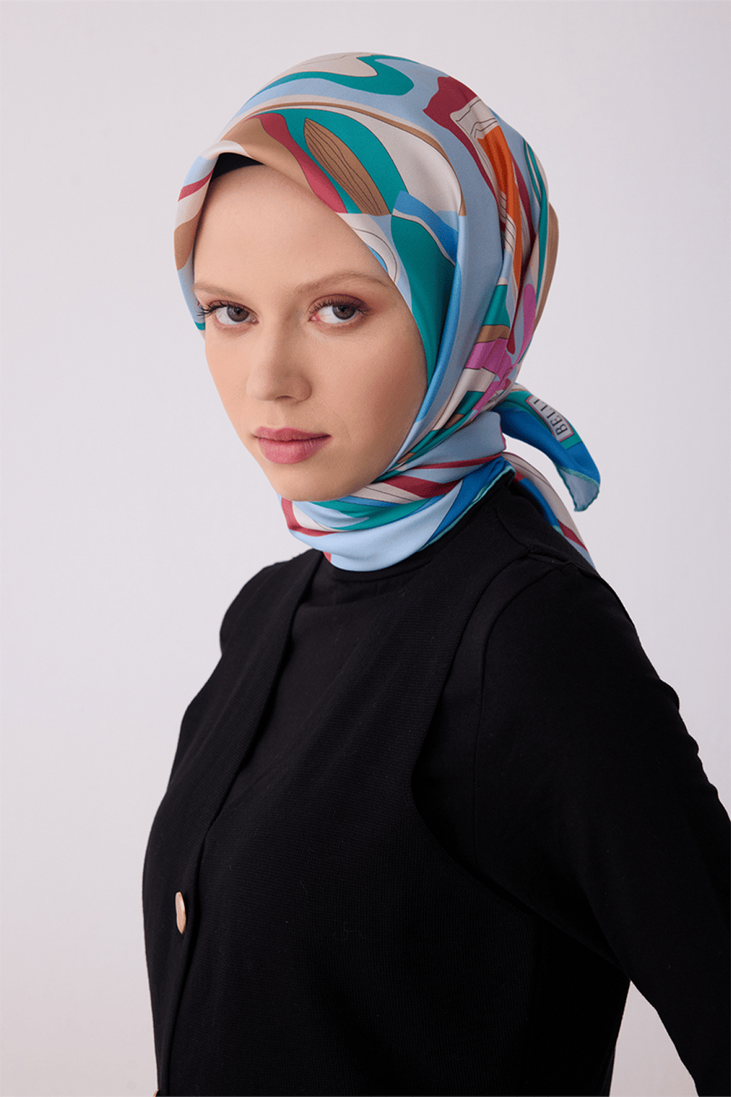 Belli 26y İpek Eşarp -11 Mavi