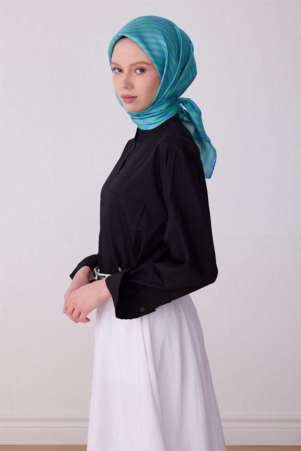 Belli 26y İpek Eşarp -15 Bebek Mavi