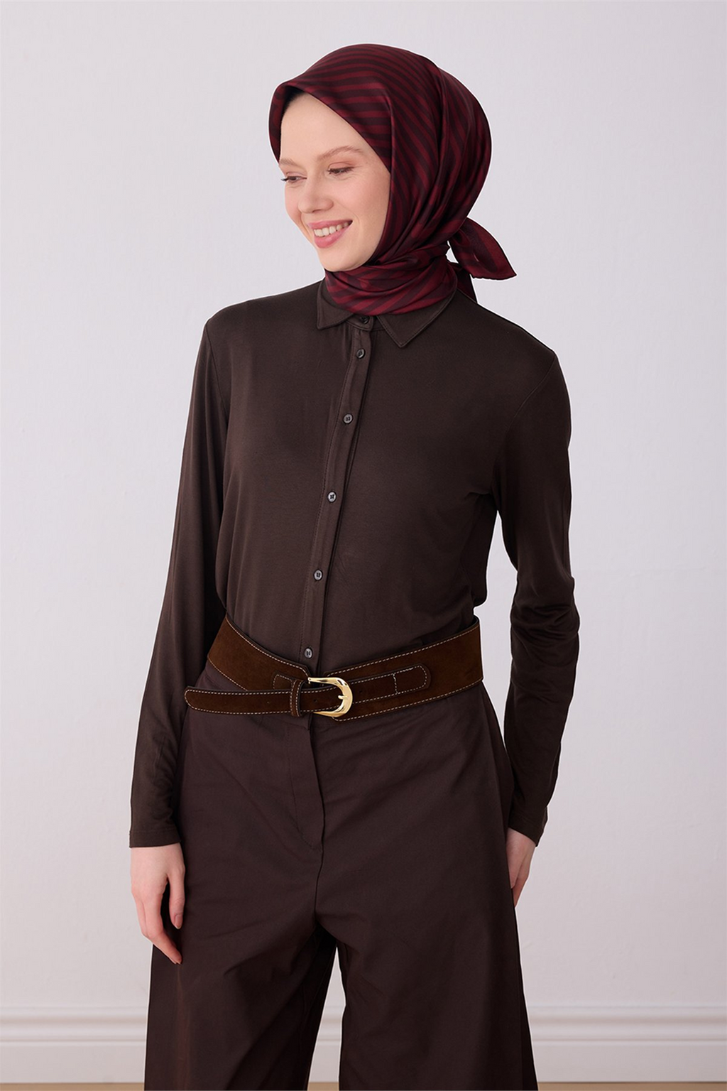 Belli 26y İpek Eşarp -15 Bordo