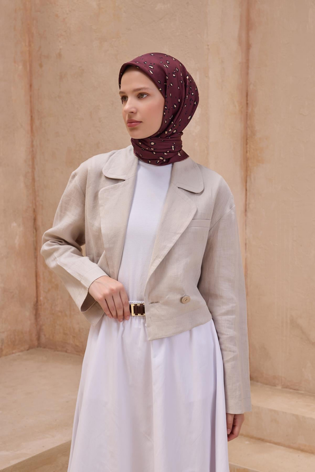Belli 26y İpek Eşarp -20 Mürdüm