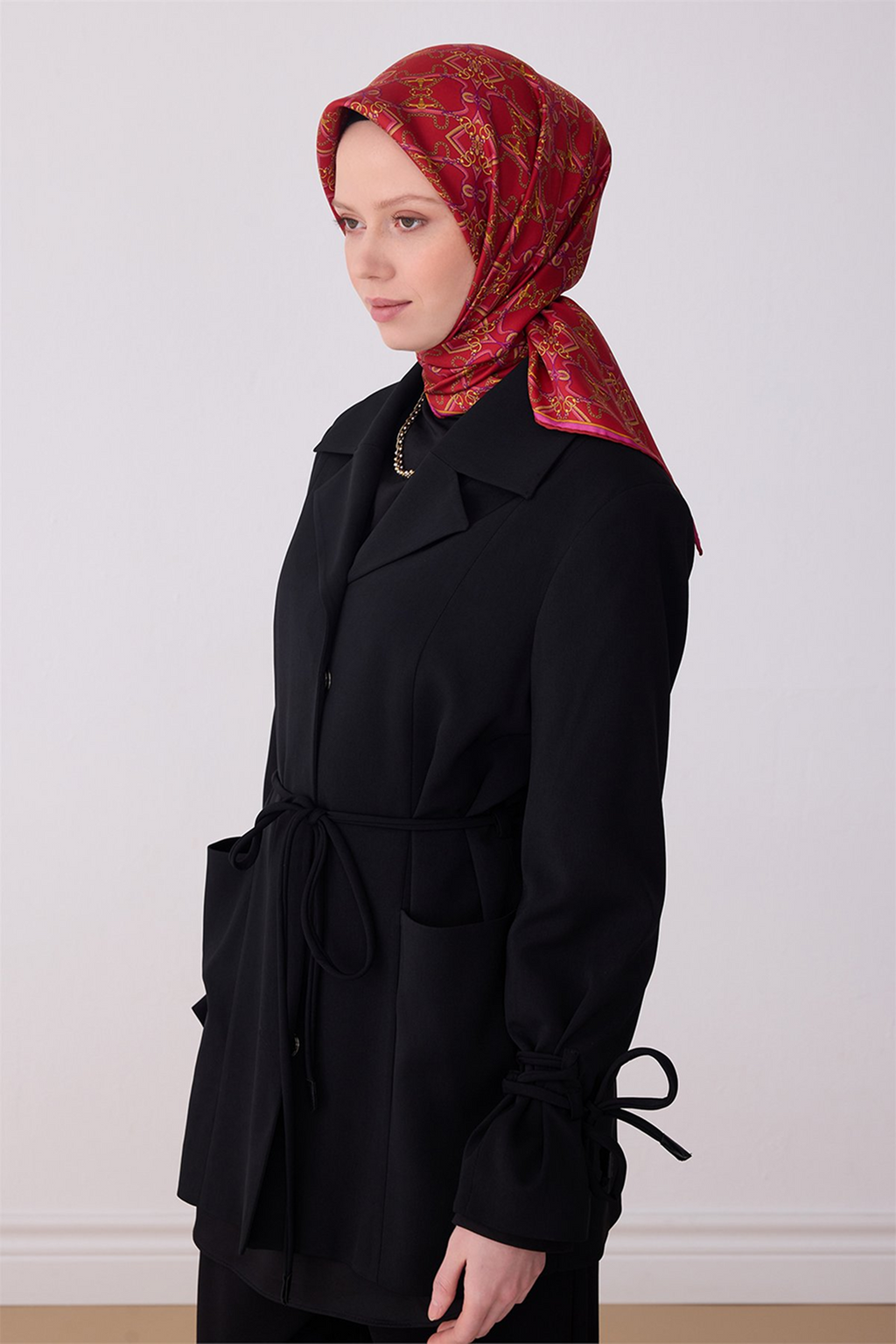 Belli 26y İpek Eşarp -3 Kırmızı