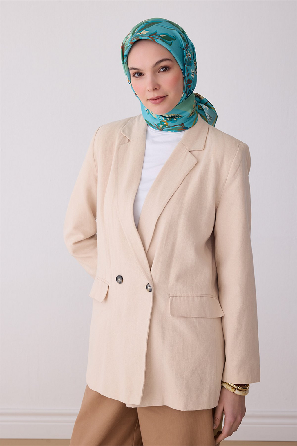 Belli 26y Silk Scarf -7 Turquoise
