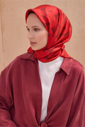 Belli Nostarji 4117 İpek Twill Eşarp Kırmızı