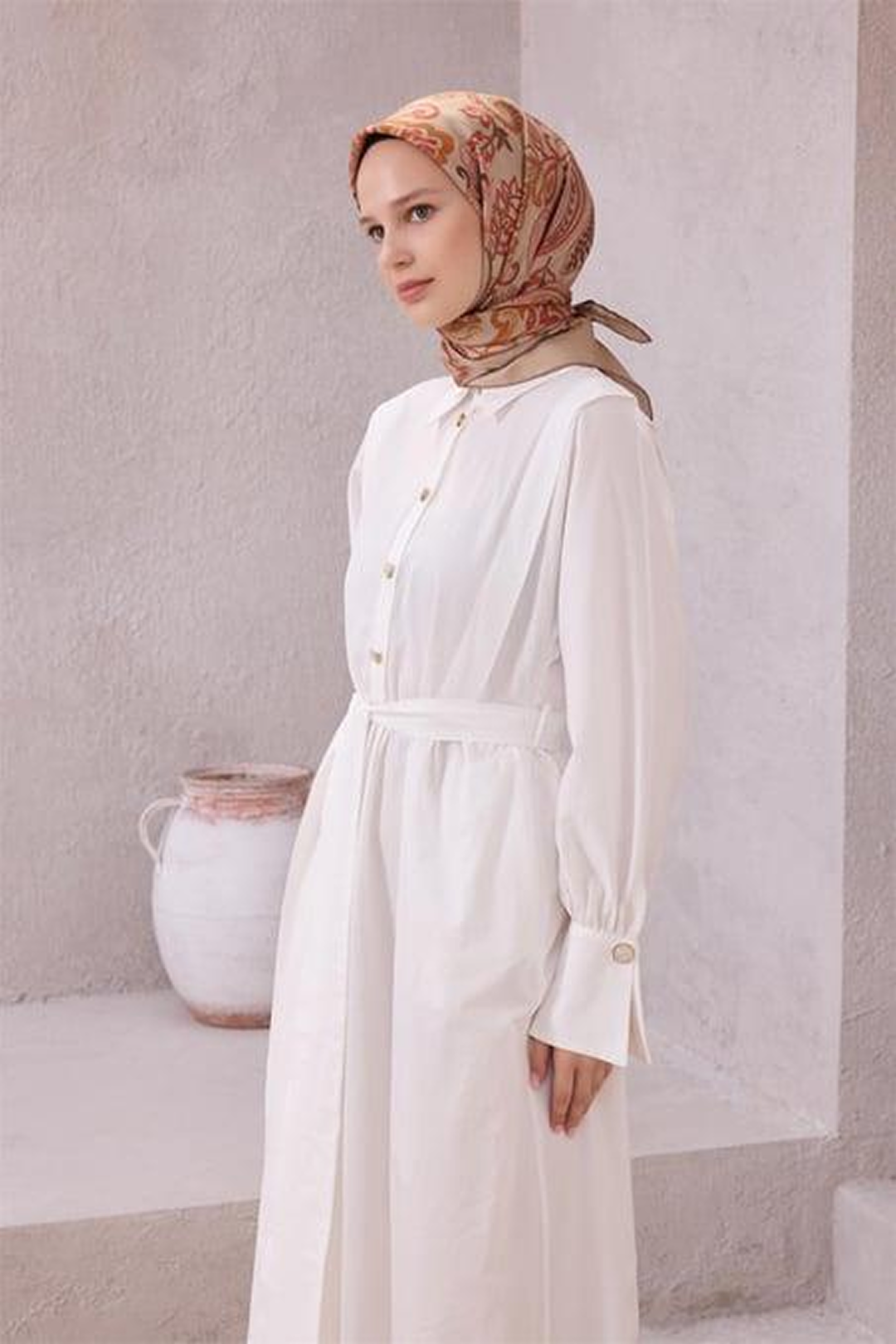Belli Nostarji 4207 Saf İpek Twill Eşarp Camel