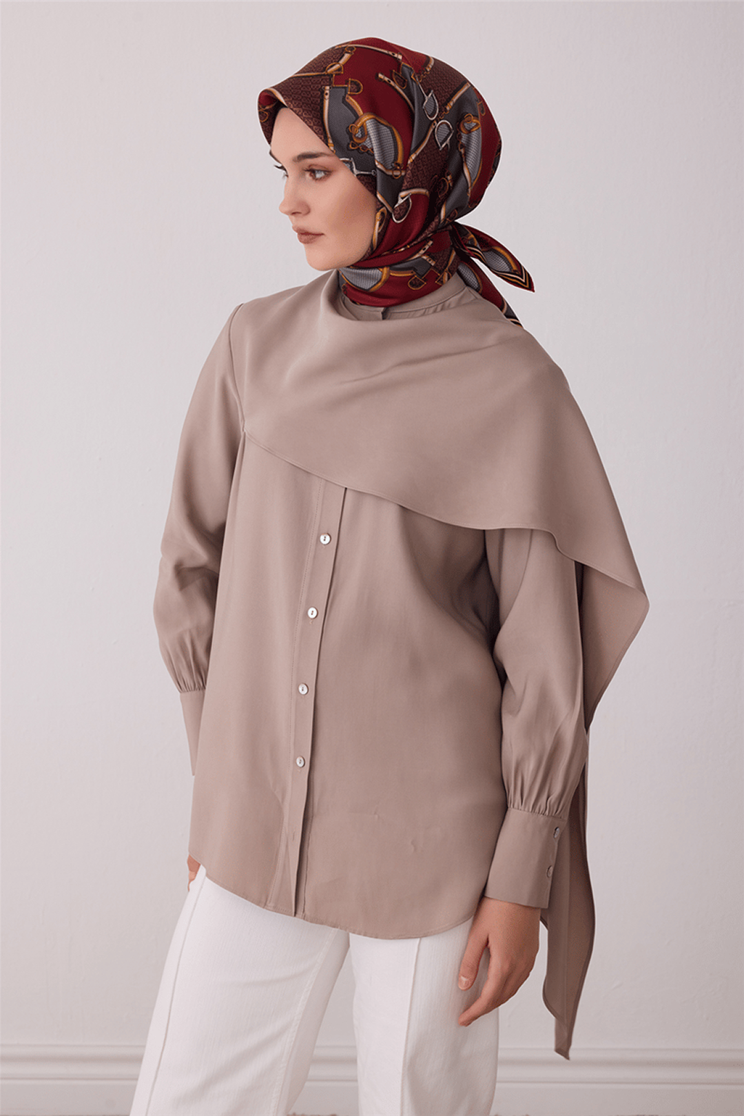Belli Saf İpek Twill Eşarp 26k4400 Bordo