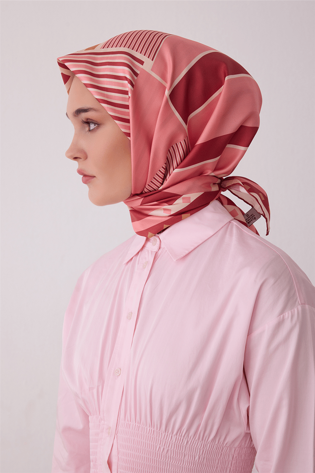 Belli Saf İpek Twill Eşarp 26k4401 Gül Kurusu