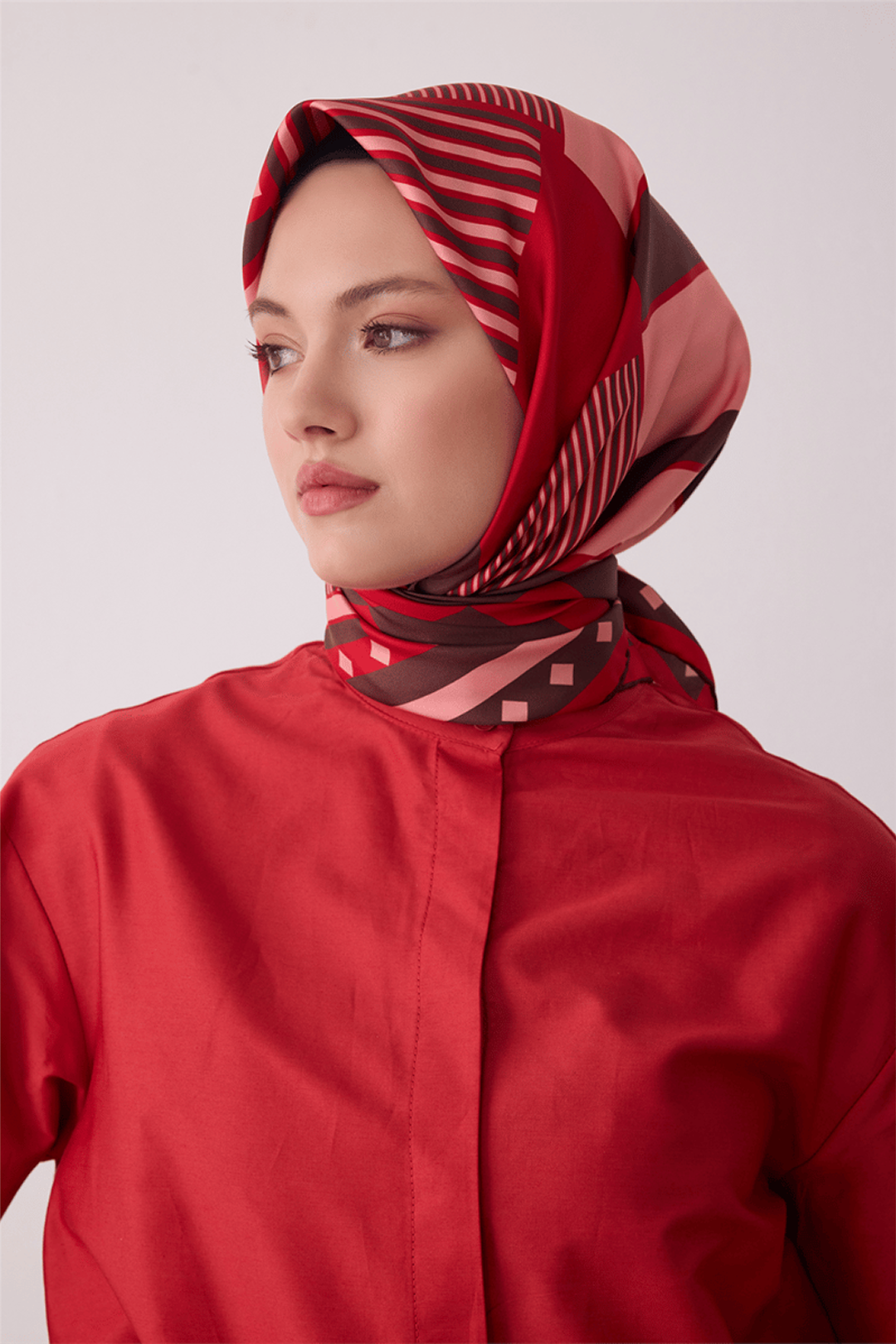 Belli Saf İpek Twill Eşarp 26k4401 Kahve