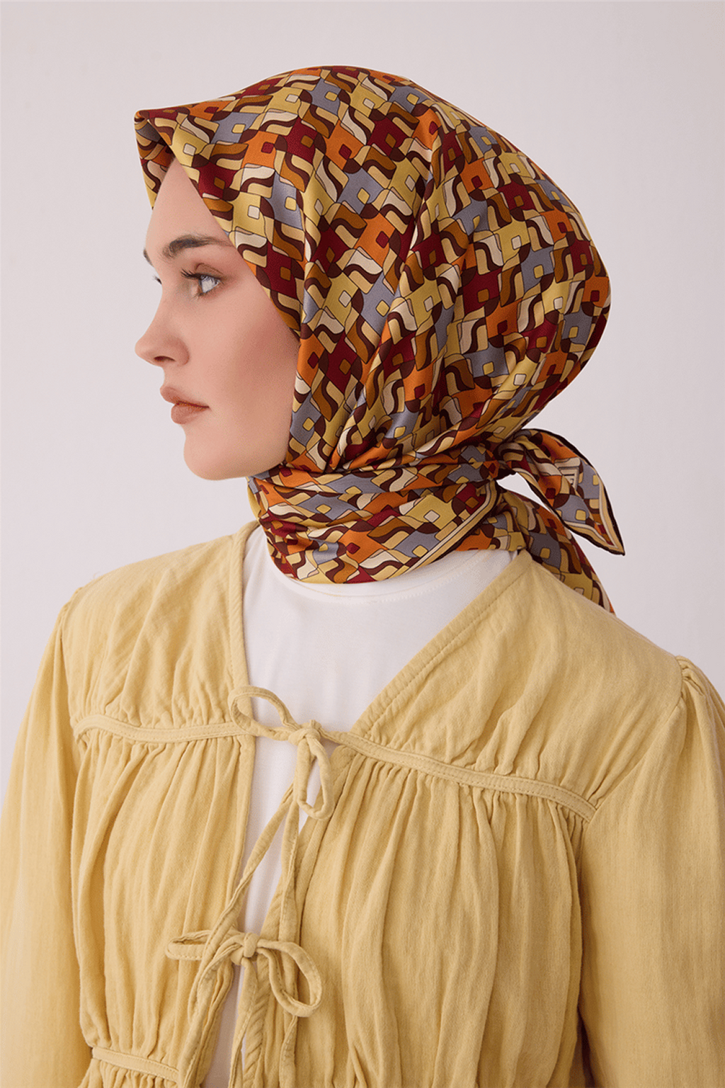 Belli Saf İpek Twill Eşarp 26k4402 Acı Kahve