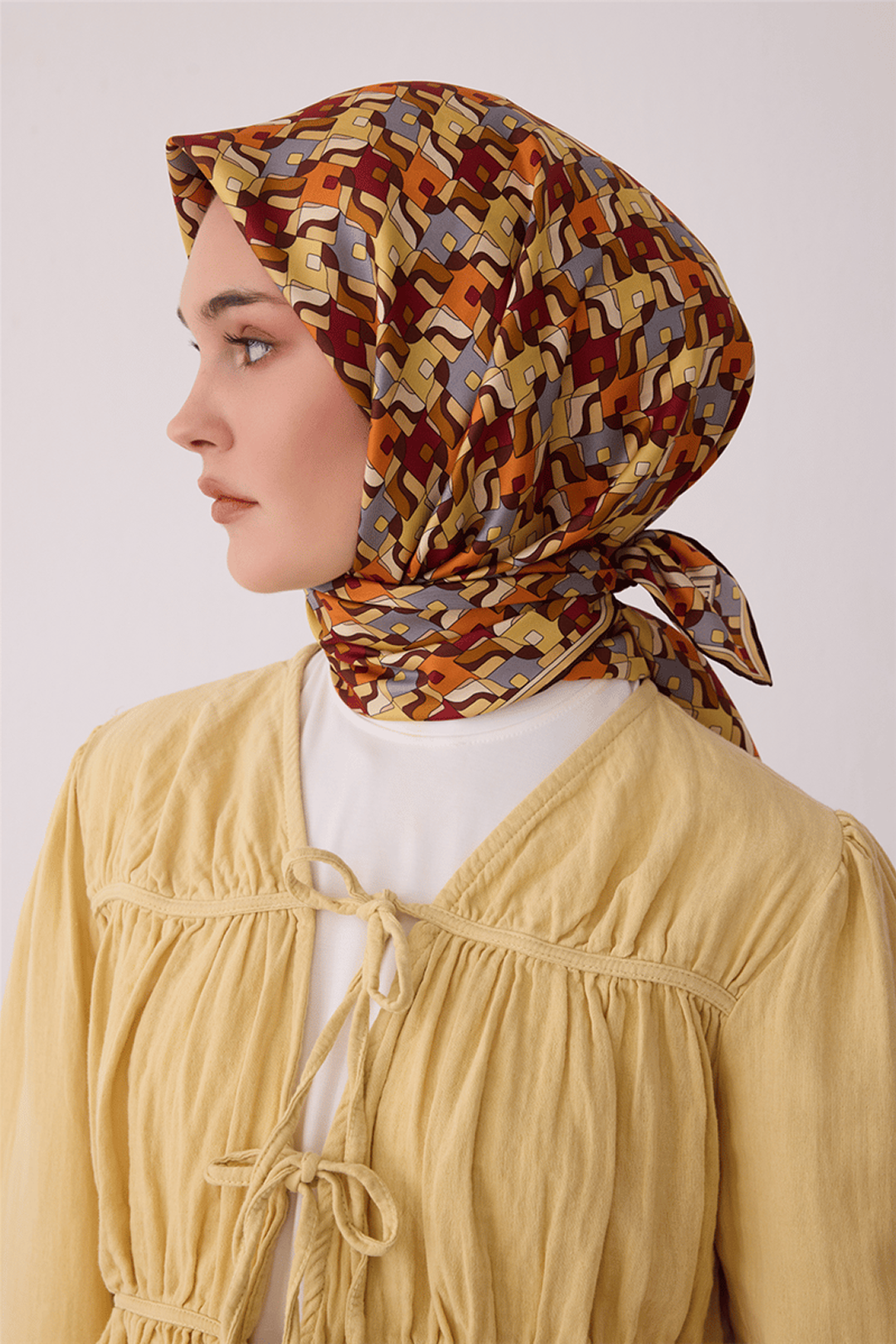 Belli Saf İpek Twill Eşarp 26k4402 Acı Kahve