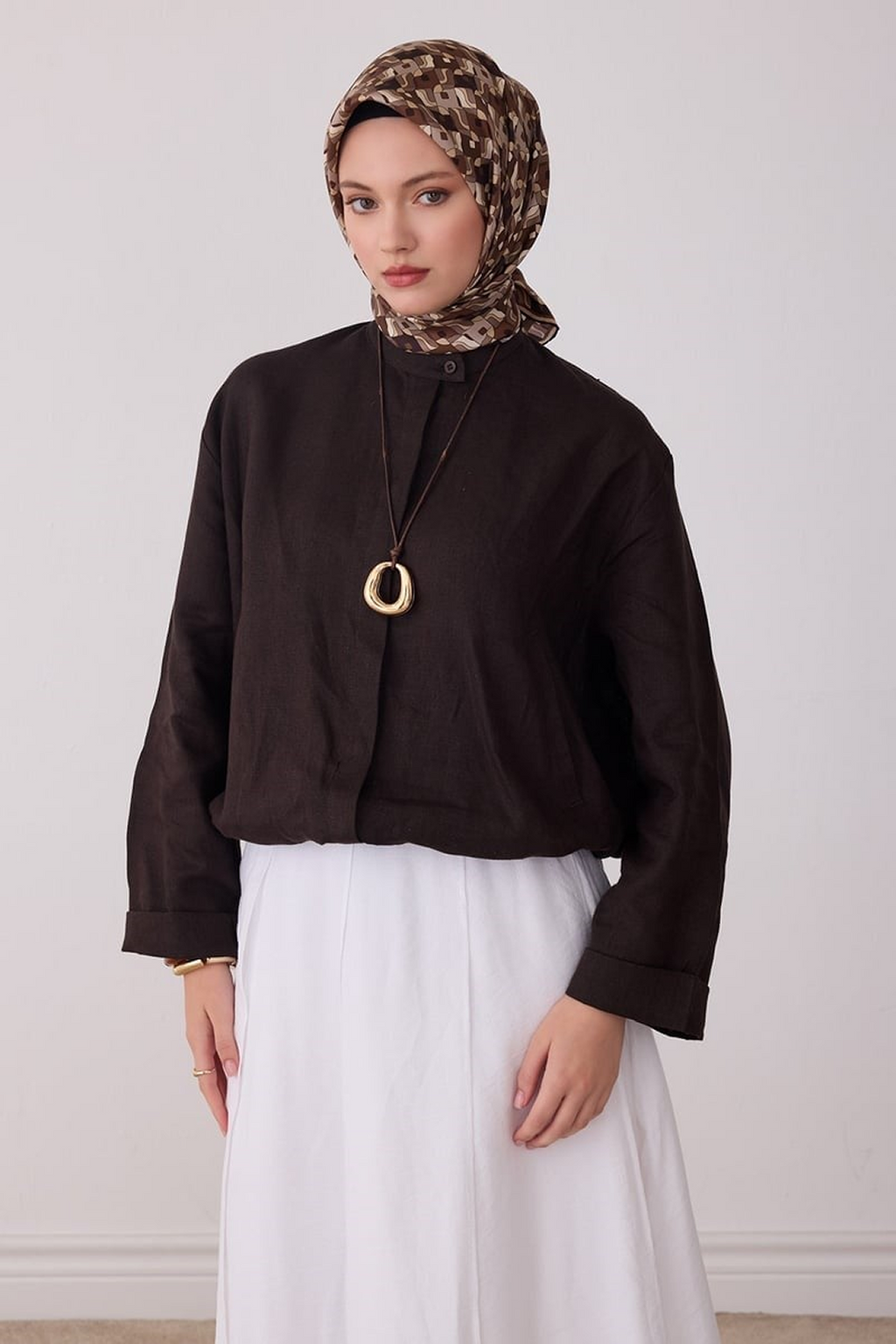 Belli Saf İpek Twill Eşarp 26k4402 Bej