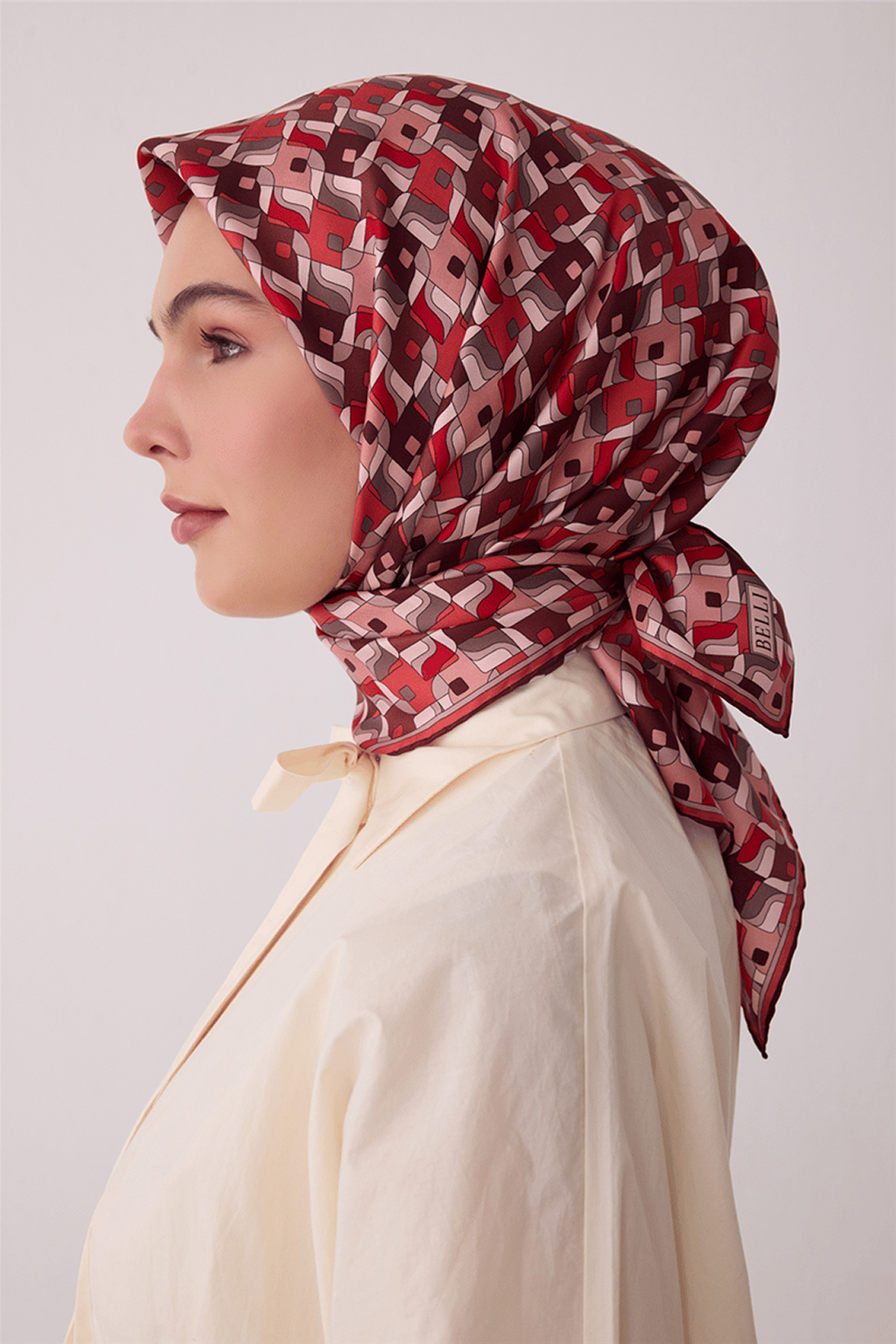 Belli Saf İpek Twill Eşarp 26k4402 Bordo