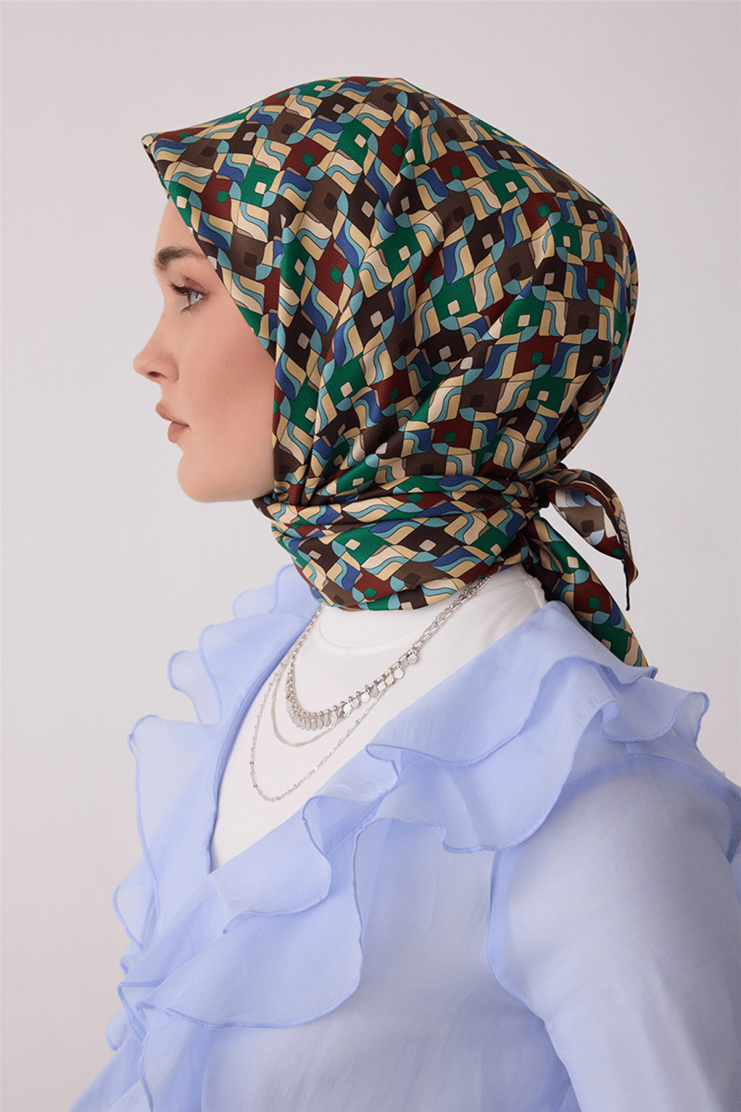 Belli Saf İpek Twill Eşarp 26k4402 İndigo