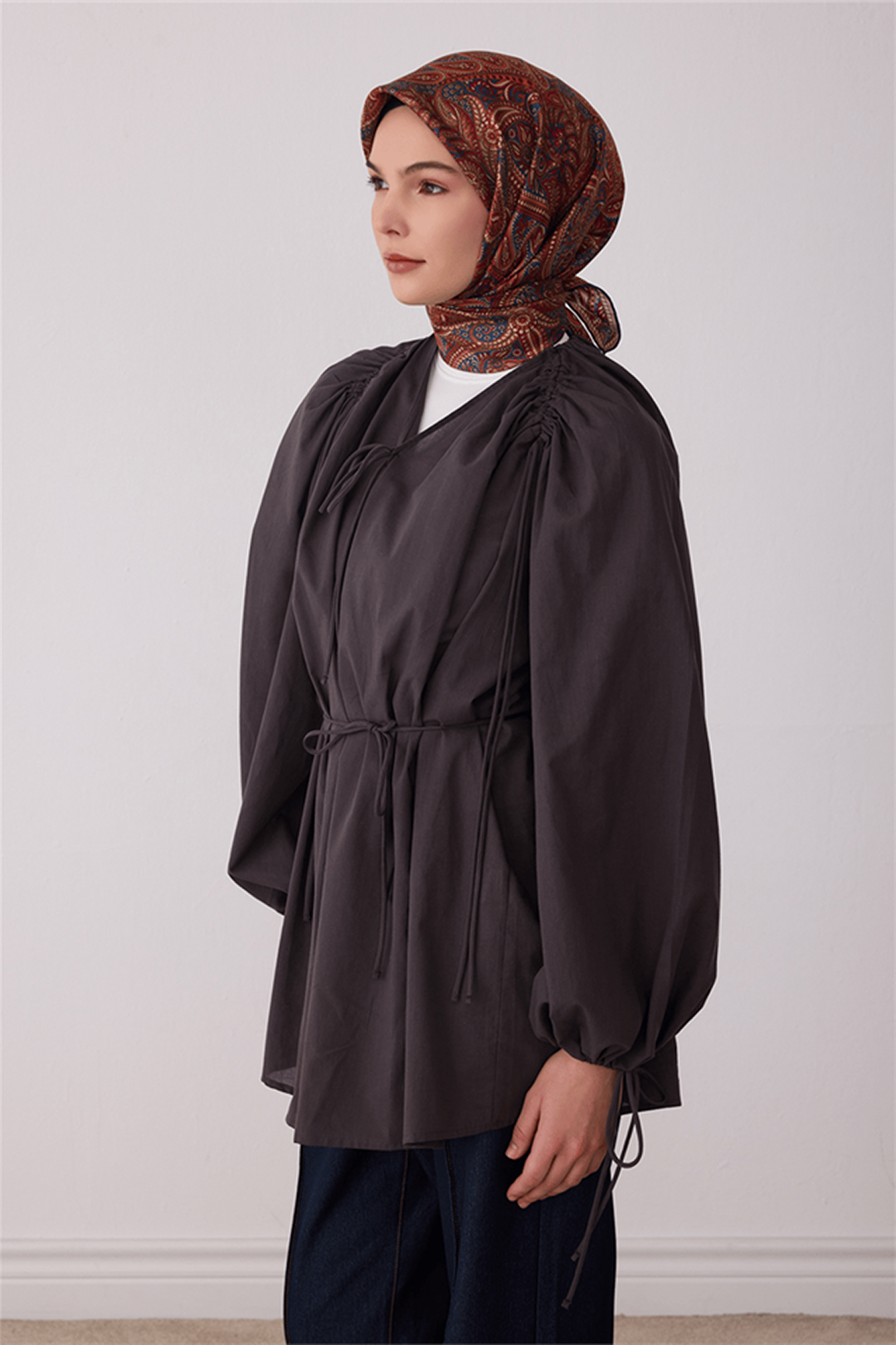Belli Saf İpek Twill Eşarp 26k4404 Kiremit