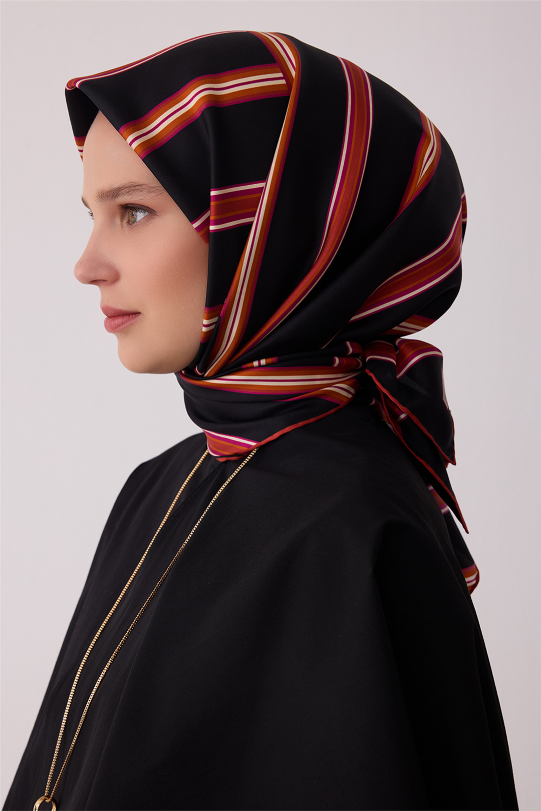 Belli Saf İpek Twill Eşarp 26k4405 Siyah