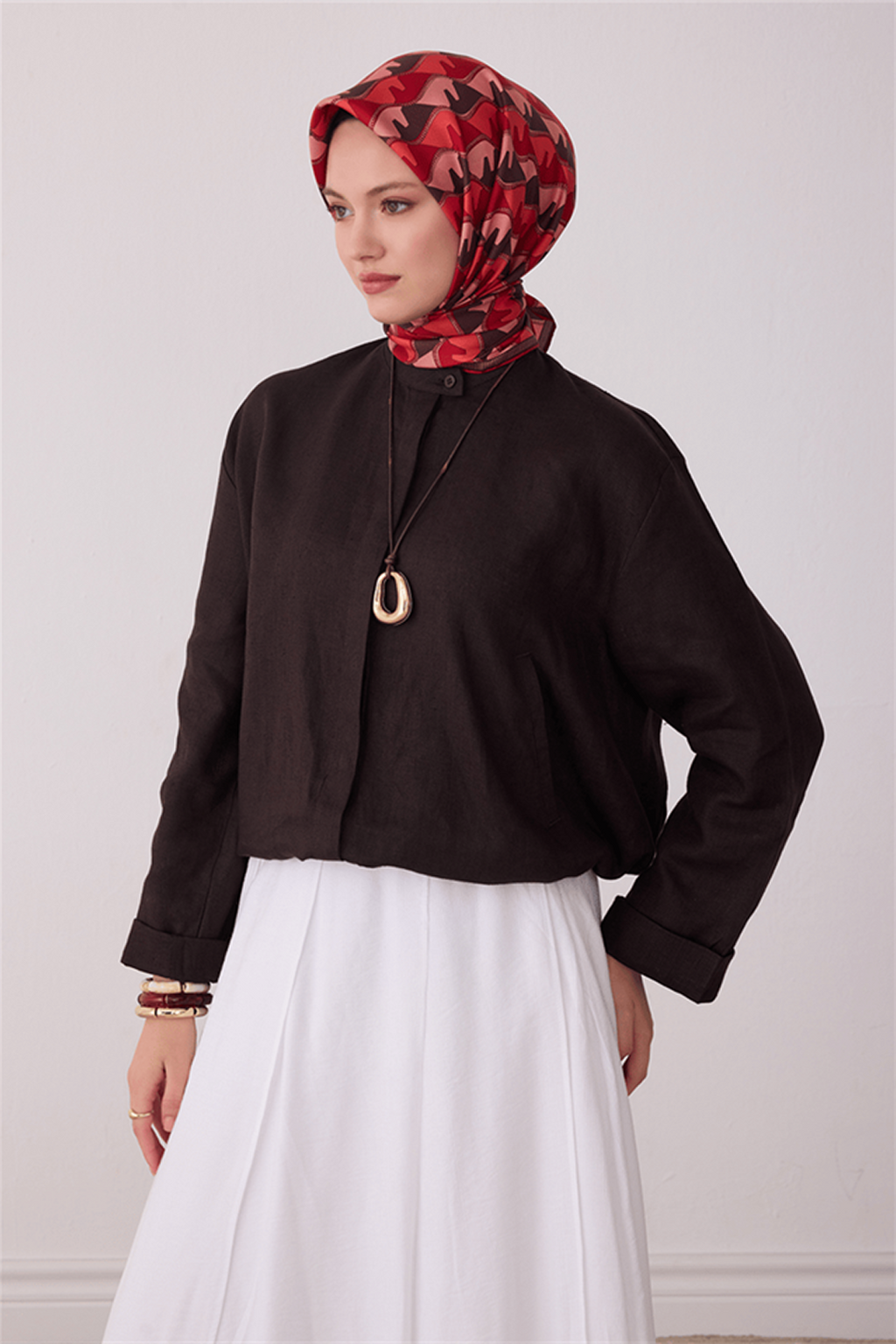 Belli Saf İpek Twill Eşarp 26k4406 Bordo