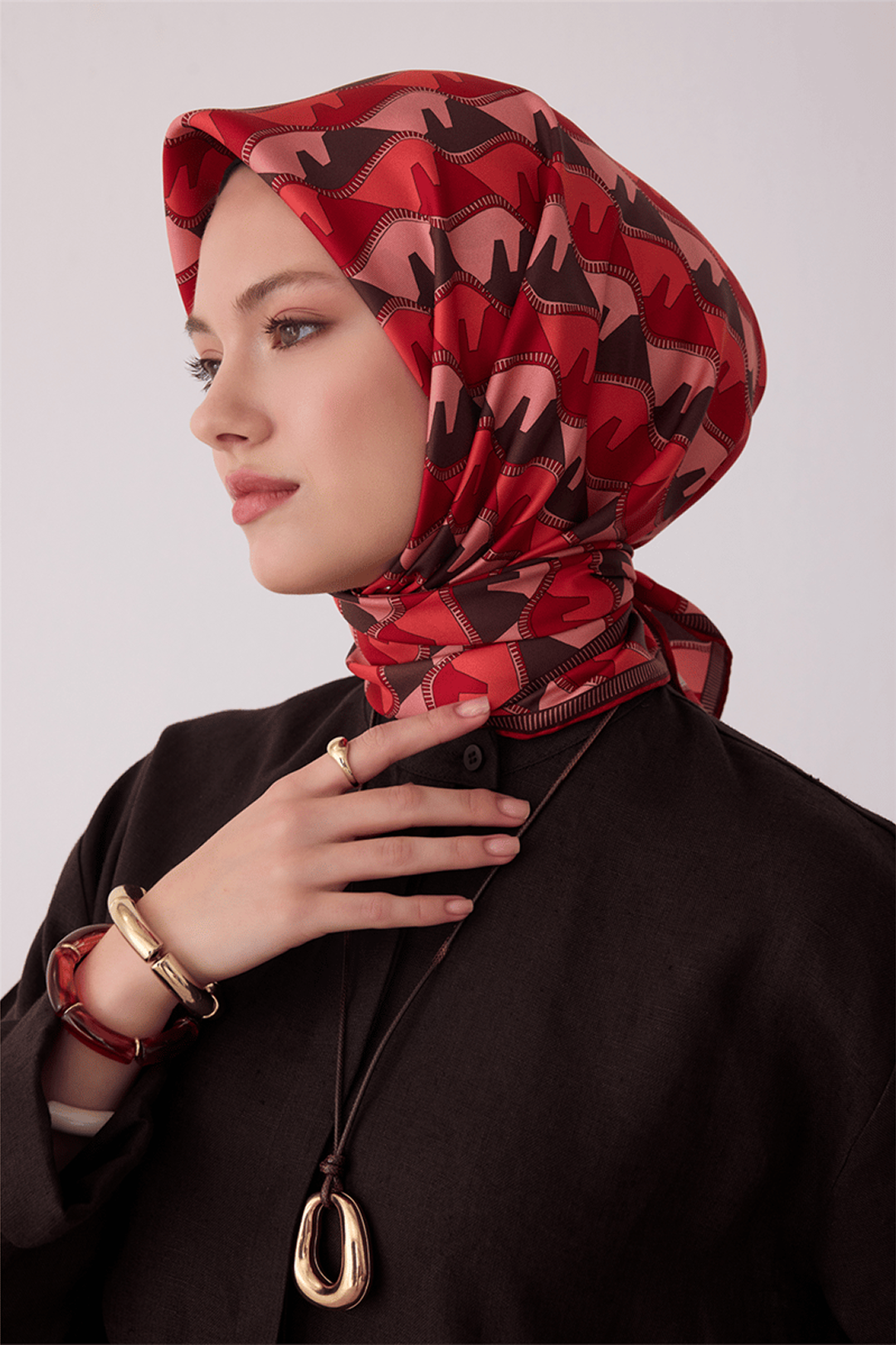 Belli Saf İpek Twill Eşarp 26k4406 Bordo