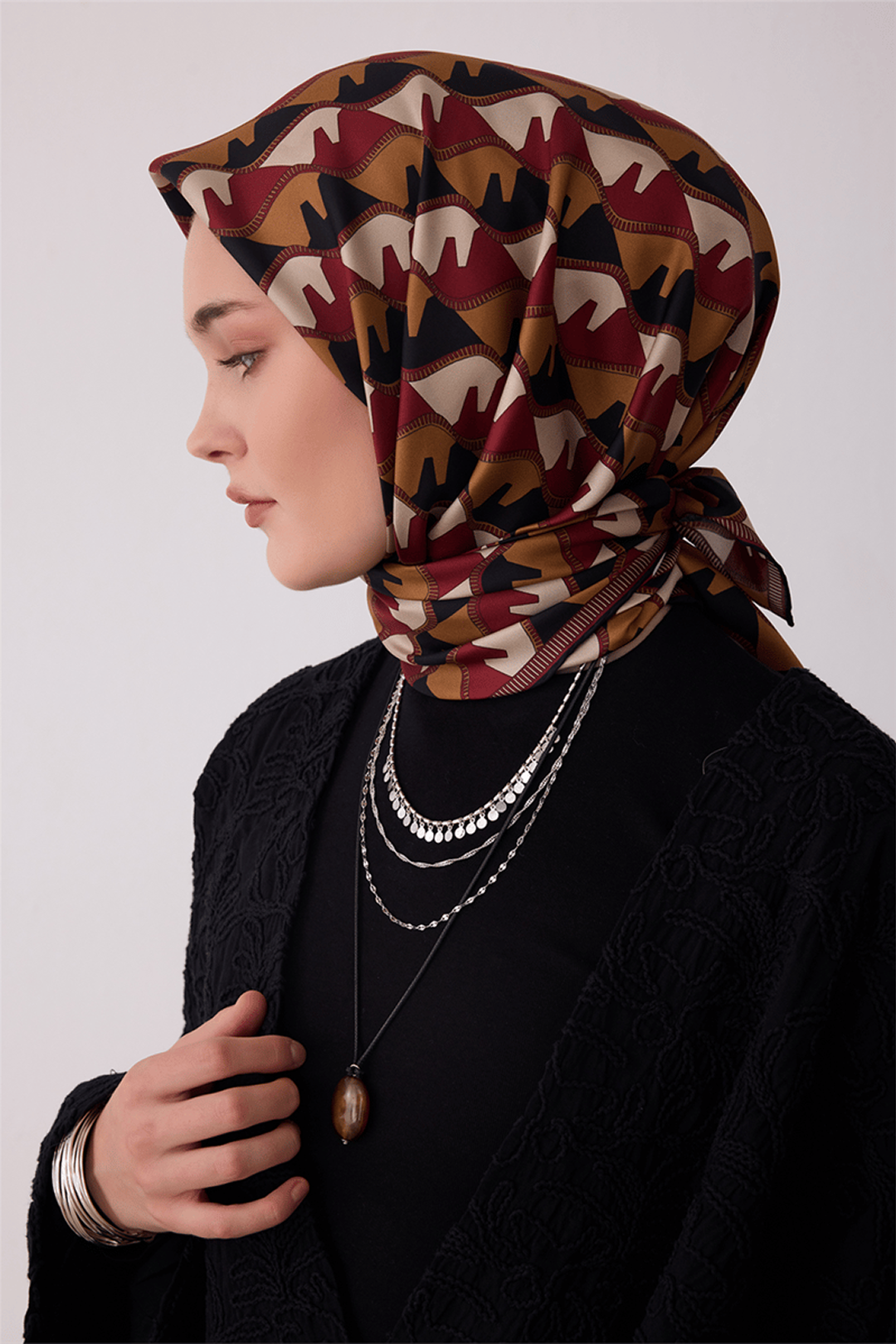 Belli Saf İpek Twill Eşarp 26k4406 Siyah