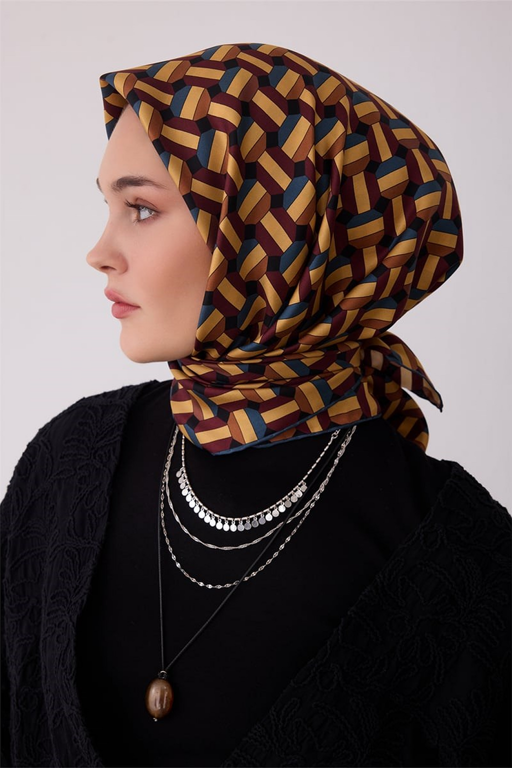 Belli Saf İpek Twill Eşarp 26k4407 Bordo