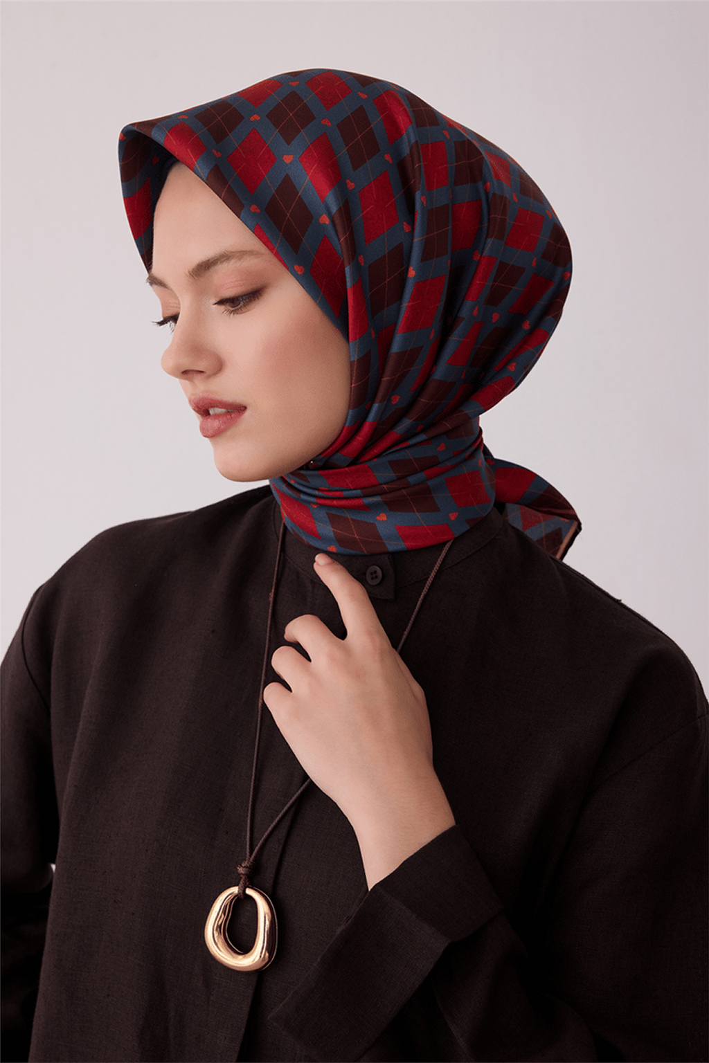 Belli Saf İpek Twill Eşarp 26k4408 Bordo