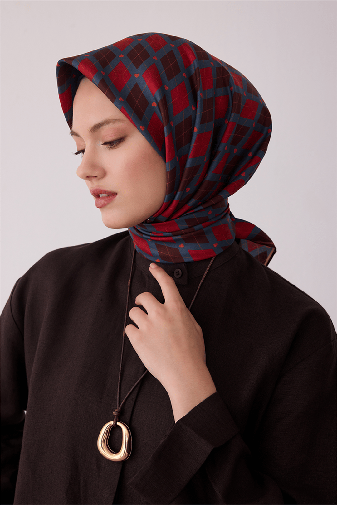Belli Saf İpek Twill Eşarp 26k4408 Bordo