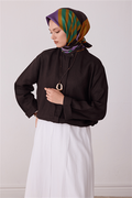 Belli Saf İpek Twill Eşarp 26k4409 Acı Kahve