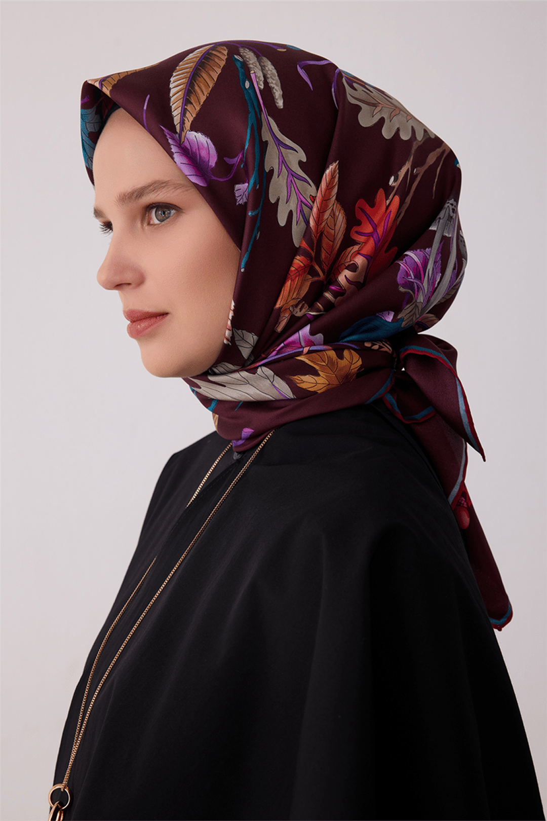 Belli Saf İpek Twill Eşarp 26k4412 Mürdüm