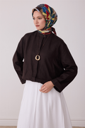 Belli Saf İpek Twill Eşarp 26k4413 Acı Kahve