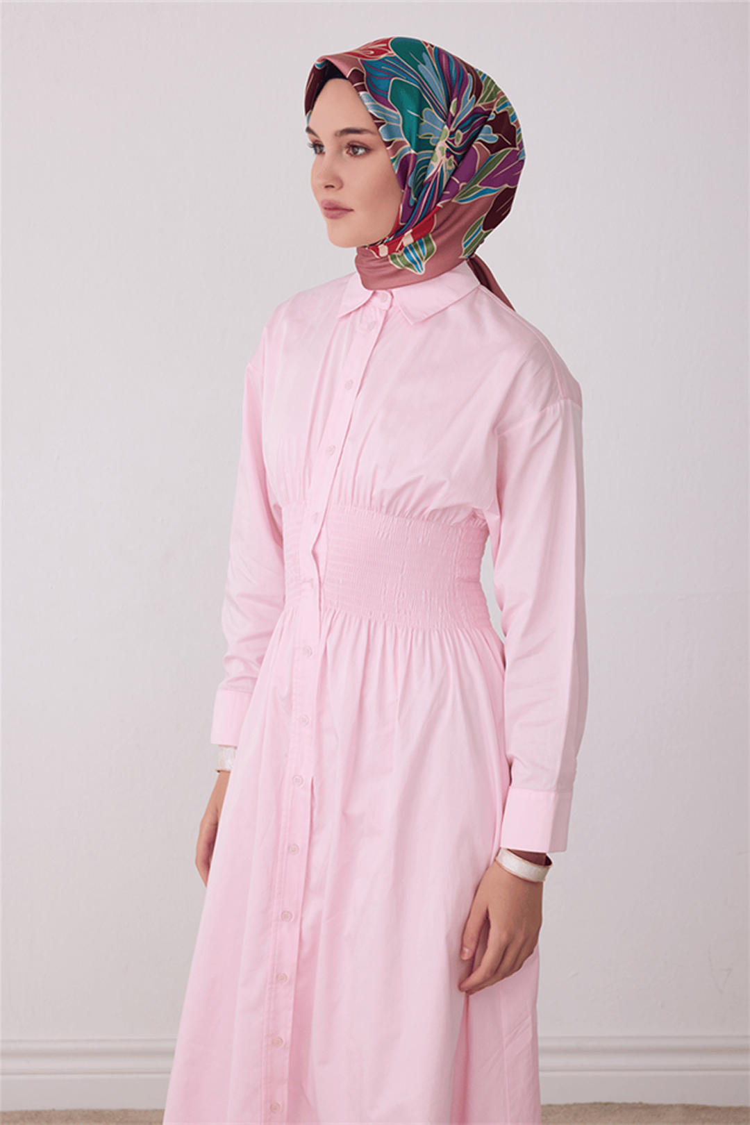 Belli Saf İpek Twill Eşarp 26k4413 Pembe
